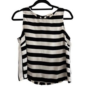 5/$25 Lush Clothing Black and White Striped Sheer Sleeveless Top